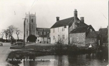 Postcard- the church and pond